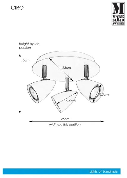 Markslöjd 107411 - Bodové svietidlo CIRO 3xGU10/35W/230V