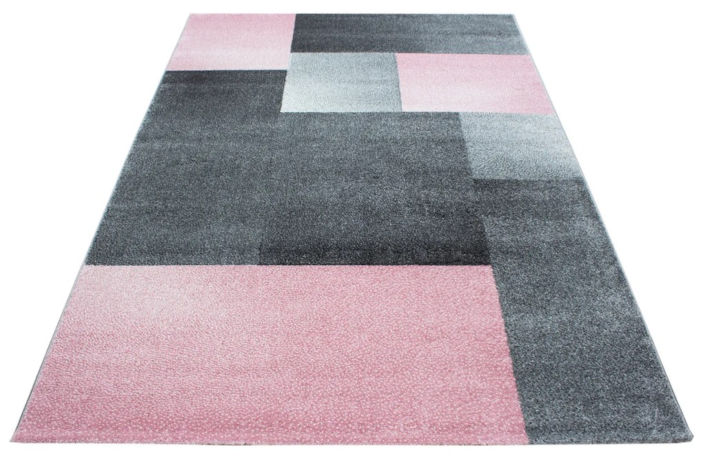 Ayyildiz, Kusový koberec Lucca 1810 pink, 160x230, ružová, šedá, kancelária