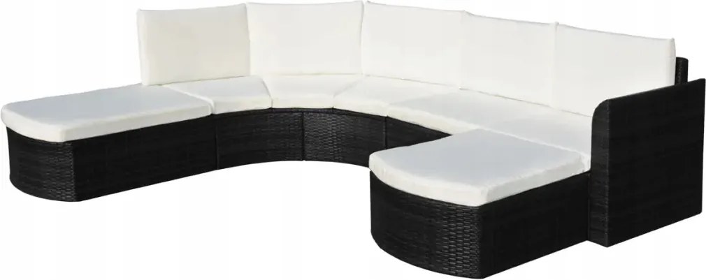 vidaXL 4-dielna záhradná sedacia súprava s vankúšmi polyratan čierna