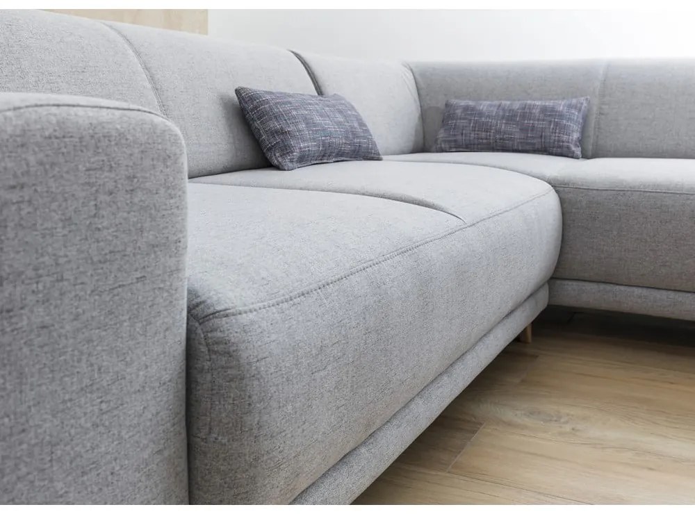 Svetlosivá rozkladacia/s úložným priestorom rohová pohovka (pravý roh/do L) Classy Sophie – Miuform