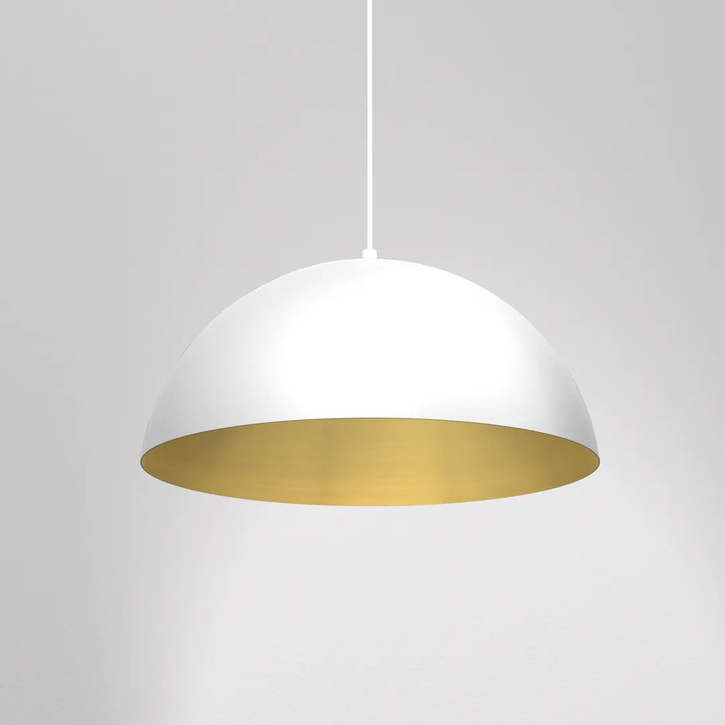 EUlight Závesné svietidlo Beta, 1x zlaté/biele kovové tienidlo, (fi 35cm), w/g