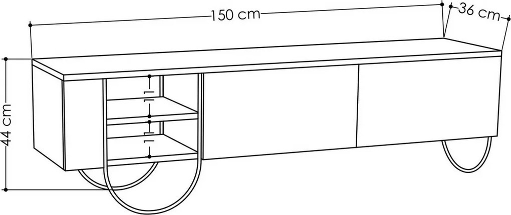 Televízny stolík Norfolk Light Mocha