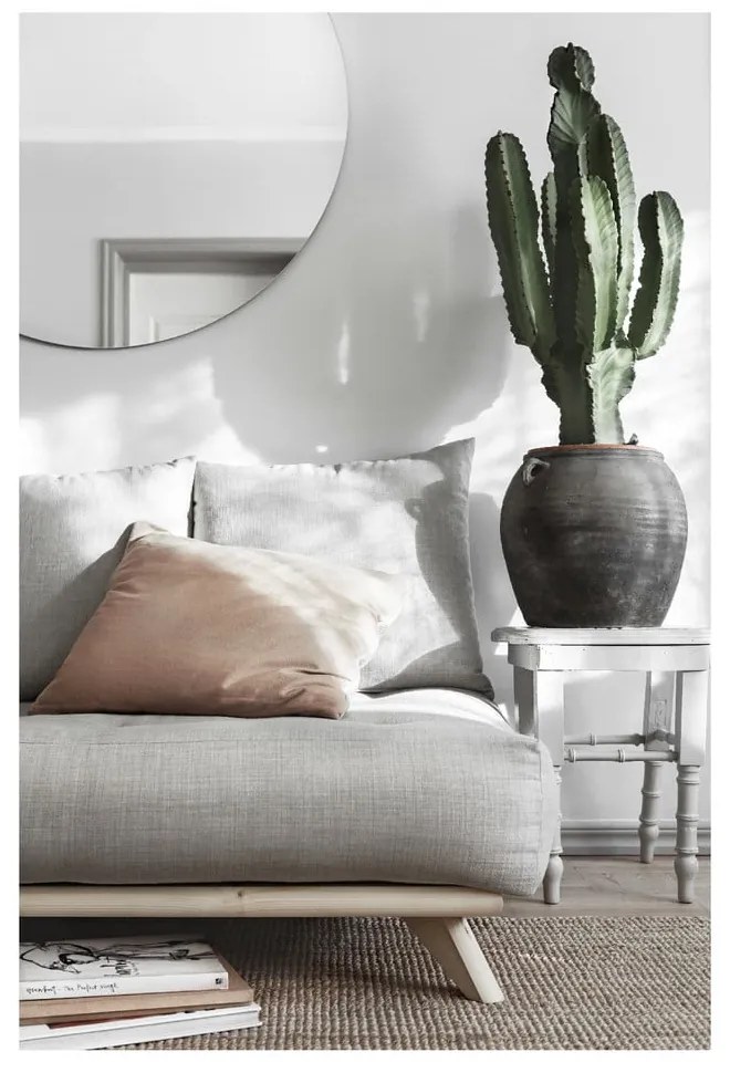 Podnožka so sivým poťahom Karup Design Senza Natural/Grey