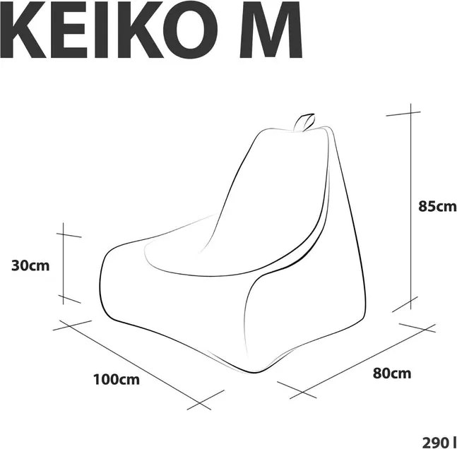 Sedací vak Keiko M menčester 290 l – kreslo Farba štruktúrovaný vak: Krémový
