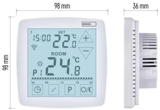 Bezdrôtový digitálny termostat GoSmart 230V/16A Wi-Fi Tuya