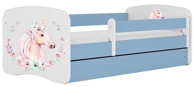 Detská Posteľ. Babydreams+Sz+M modrá 80x180 Kôň