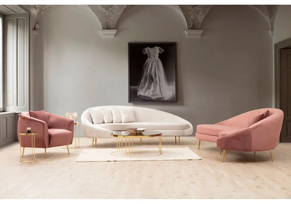 Svetloružová pohovka 255 cm Eses – Artie