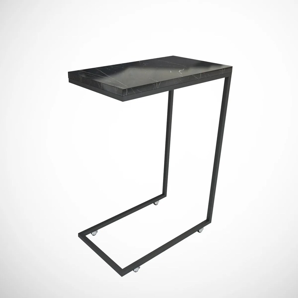 Rozkladací stôl Callen Black Marble