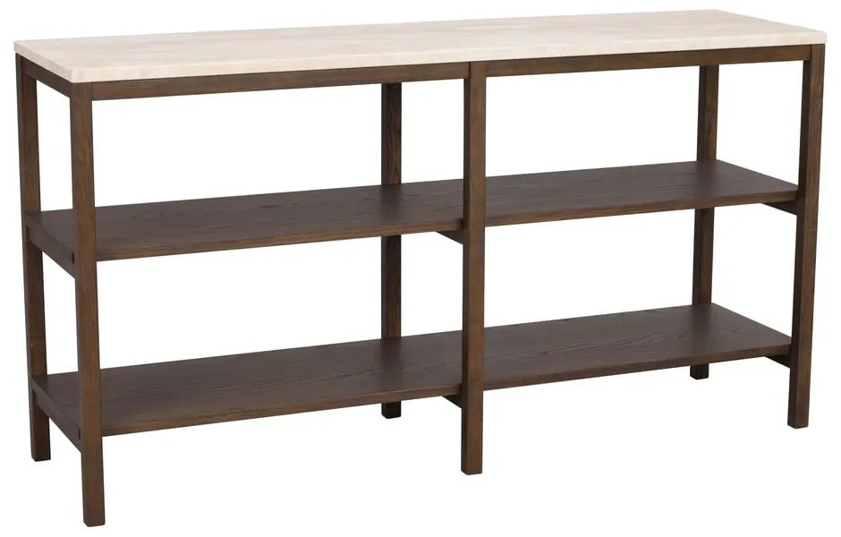 Hnedo-béžový konzolový stolík s doskou z kameňa 140x40 cm Orwel - Rowico