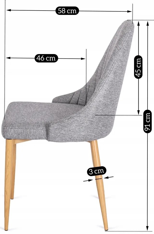 PROXIMA.store - Čalúnená jedálenská stolička TORINO FARBA: čierna