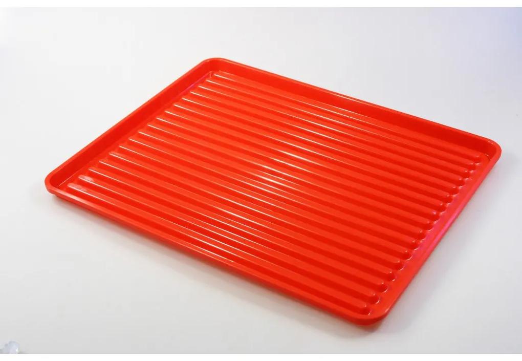 ALFA PLASTIK - Odkvapkávač na riad červený 50x40cm