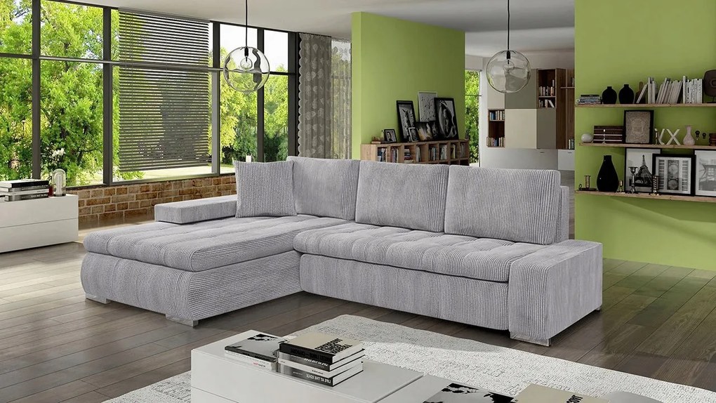 Rohová sedacia súprava Hesron (svetlosivá)