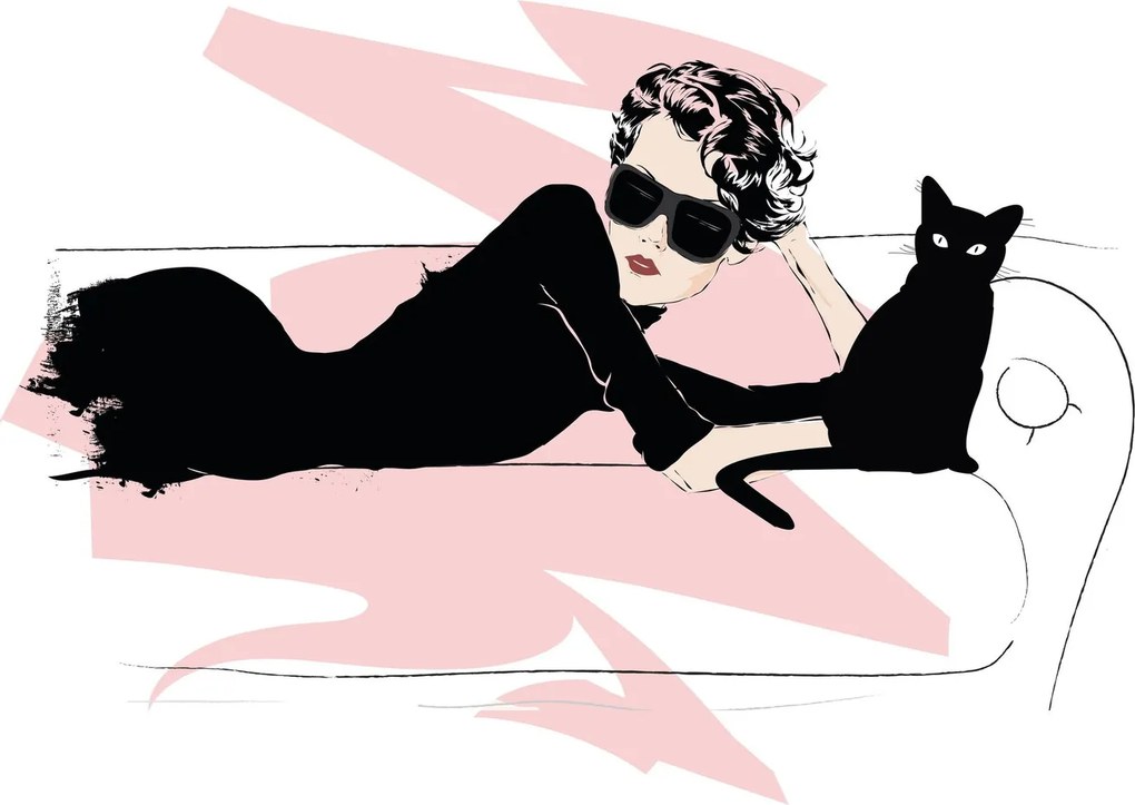 Sklenený obraz - Fashion lady (70x50 cm)