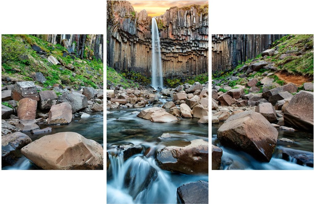 Obraz - Vodopád Svartifoss, Island (90x60 cm)