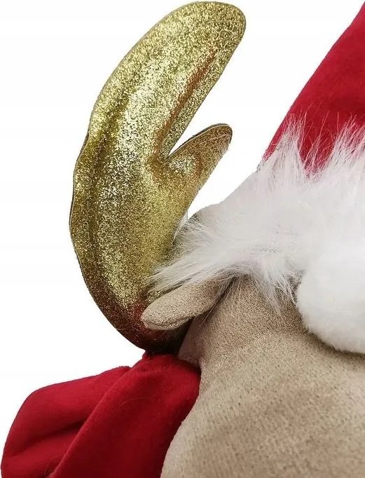 Vianočný sob stojaci 58 cm - červený