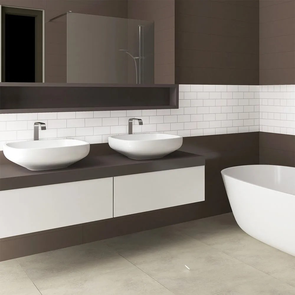 Súprava samolepiek na kachličky 30 ks 20x10 cm Subway Tiles White - Ambiance