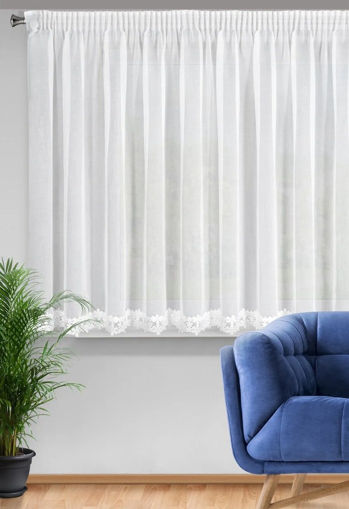 ZÁCLONA NA PÁSKE KAJA 350X155 CM CM BIELA