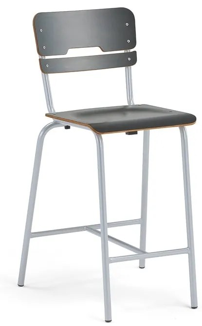 Školská stolička SCIENTIA, široké sedadlo, V 650 mm, strieborná/antracit