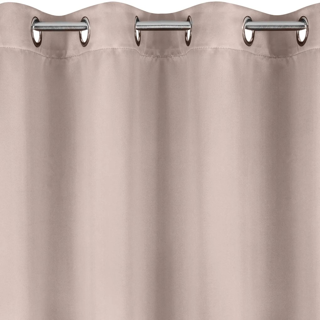 EUROFIRANY ZATEMŇOVACÍ ZÁVES NA KRÚŽKOCH ADLEY 135X250 CM PÚDROVÁ