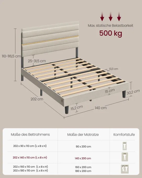 Manželská posteľ 140 cm RMB504LH01