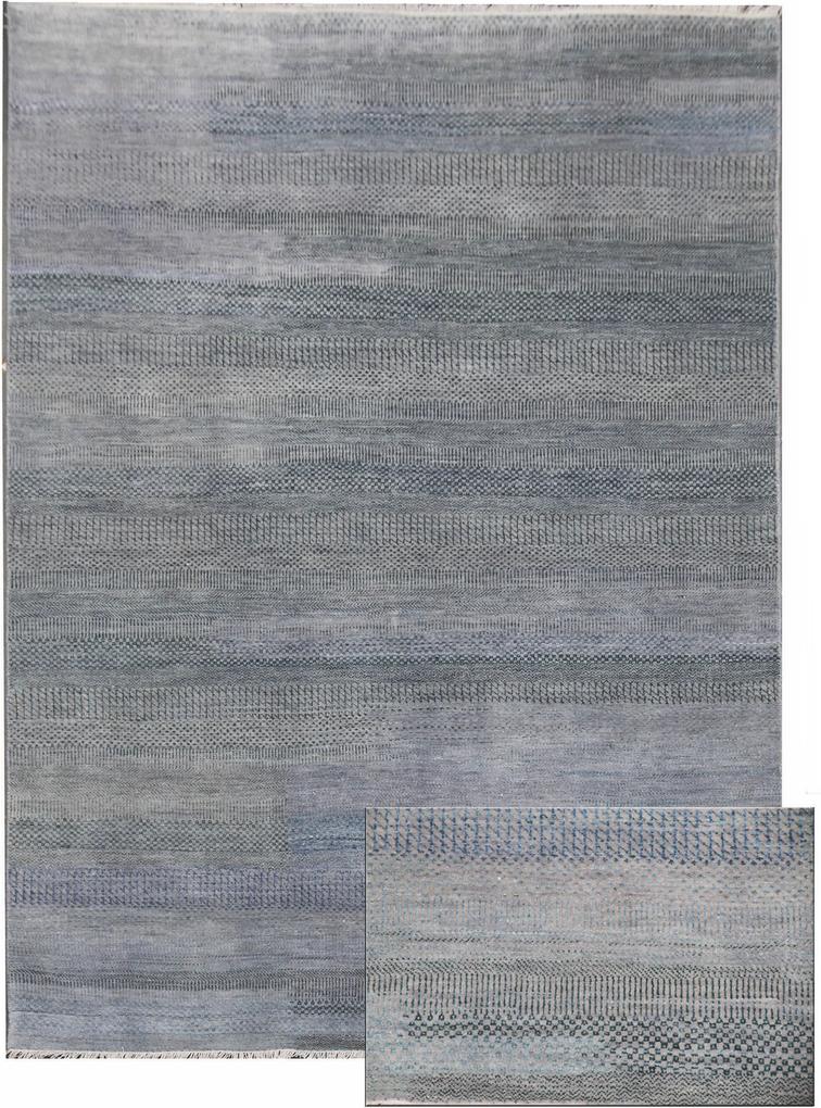 Diamond Carpets koberce Ručně vázaný kusový koberec Diamond DC-MCN Silver/light blue - 365x550 cm