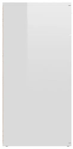 vidaXL Komoda lesklá biela 80x36x75 cm drevotrieska-