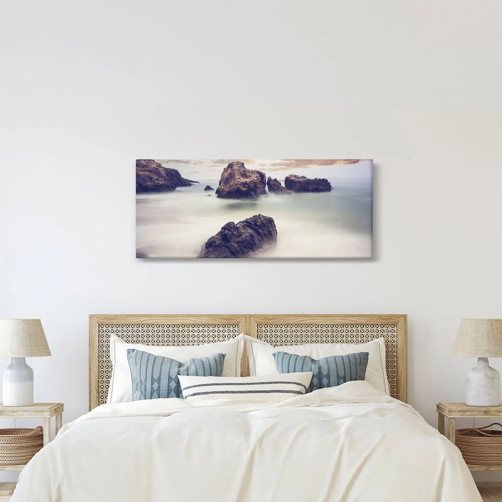 Obraz útesov v hmle (120x50 cm)