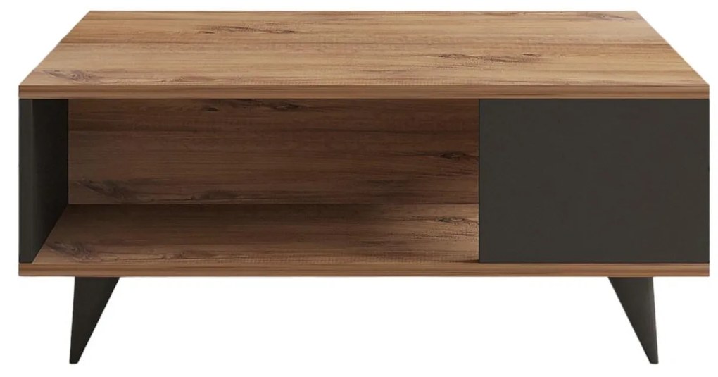 Konferenčný stolík Yan (orech + čierna). Akcia -7%. Vlastná spoľahlivá doprava až k Vám domov. 1089464