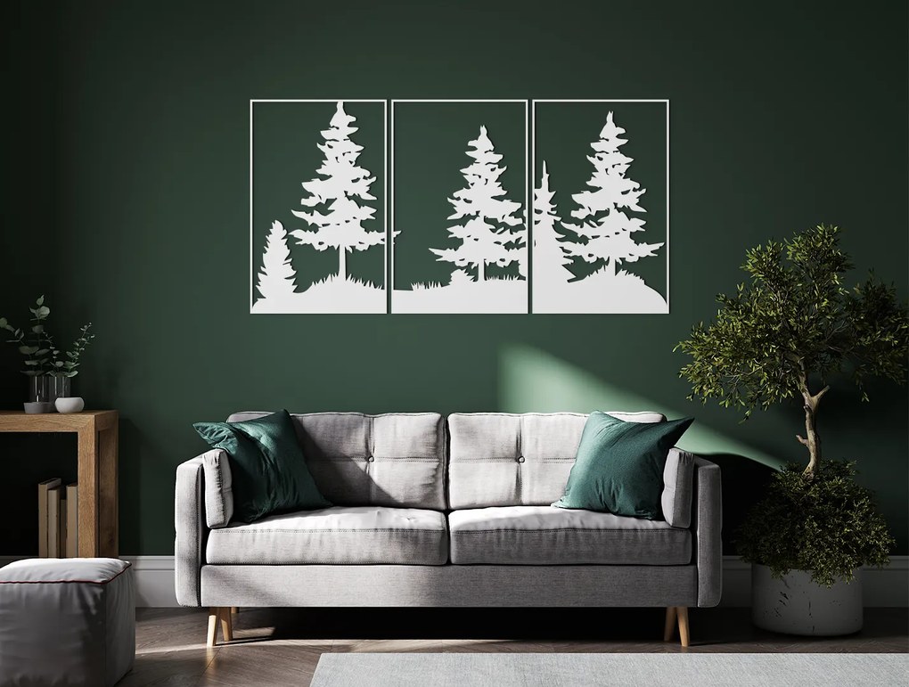 drevko Viacdielny obraz Les Rozmer obrazu: 33 x 65 cm, Farba dekorácie: Čierna