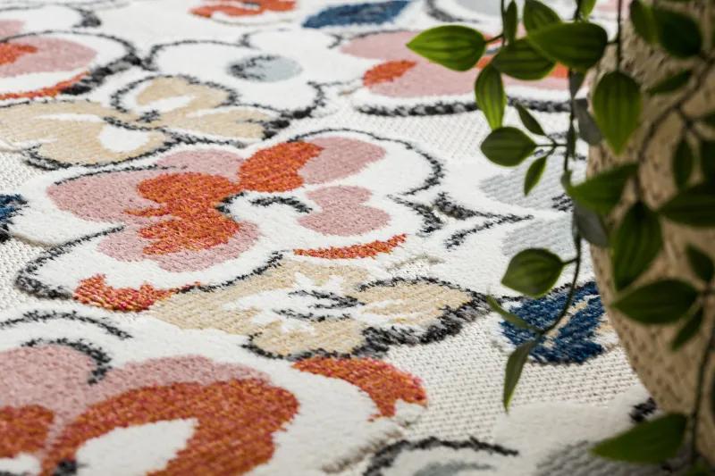 Dywany Łuszczów Kusový koberec Botanic 65239 flowers ecru – na von aj na doma - 137x190 cm