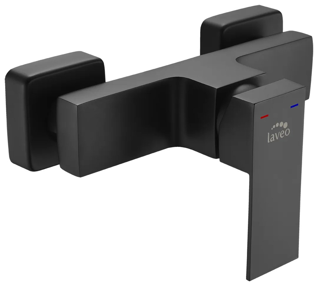 Laveo Kvadrato, sprchová batéria nástenná h-120, čierna, LAV-BLQ_740D