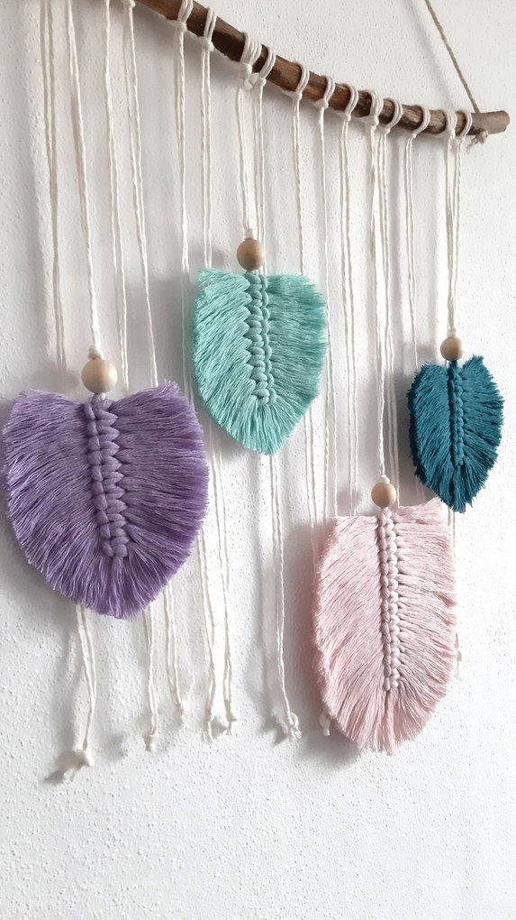 Vrabka Style Macramé pierka - Štyri Lístky (2 varianty) Varianta: 1