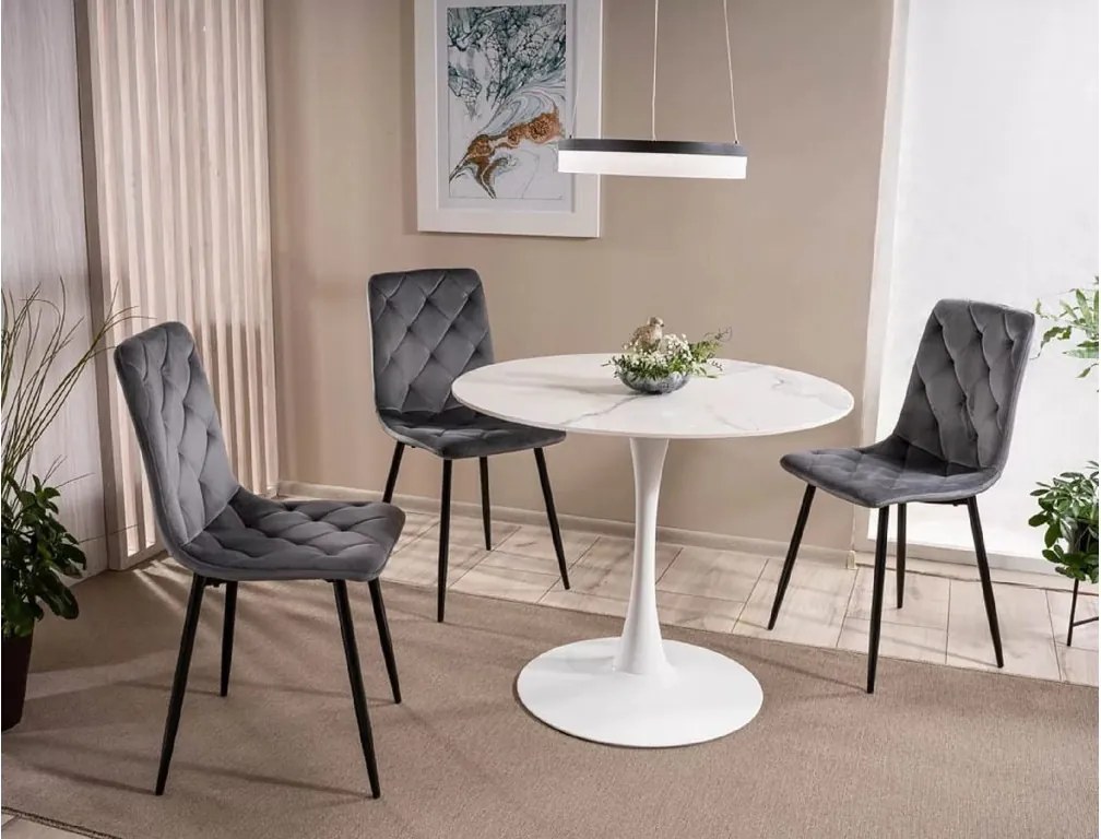 SI Jerry Velvet stolička sivý