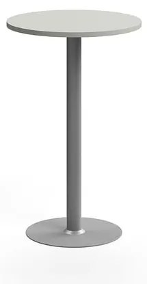 Barový stôl VERTICUS, Ø700x1100 mm, svetlošedá/strieborná