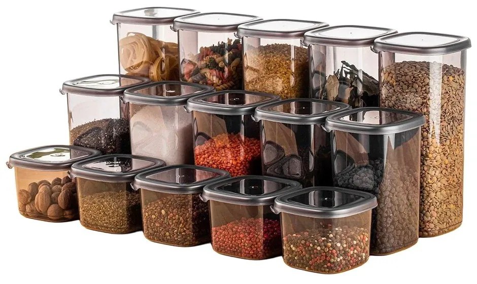 Plastové dózy v súprave 15 ks na potraviny Fresco – Hermia