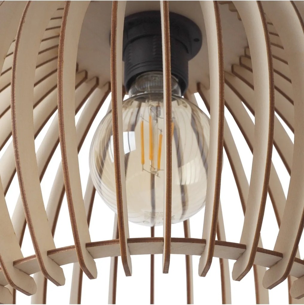 Závesné svietidlo Timber 6, 1x drevené tienidlo, (fi 32 cm)