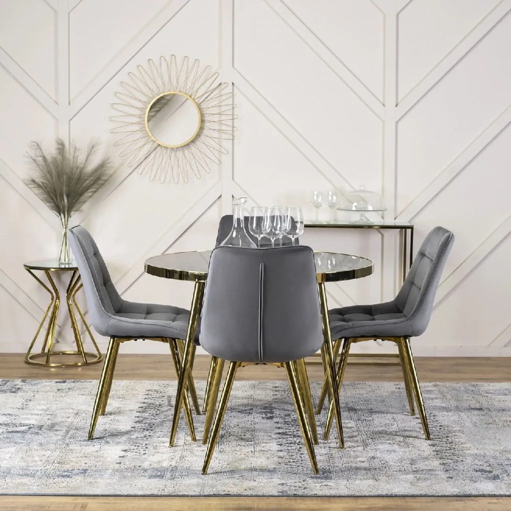 PROXIMA.store - Čalúnená jedálenská stolička CARO FARBA: sivá