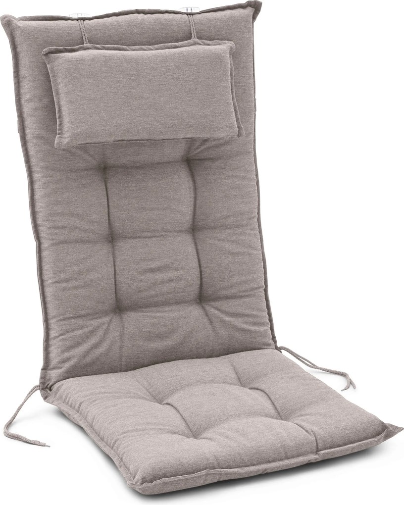 Podložka na stoličku s vysokým operadlom, svetlosivá