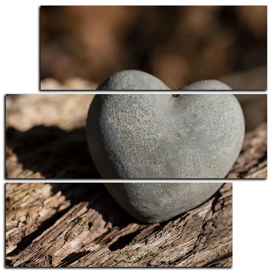 Obraz na plátne - Kamenné srdce - štvorec 3209D (75x75 cm)
