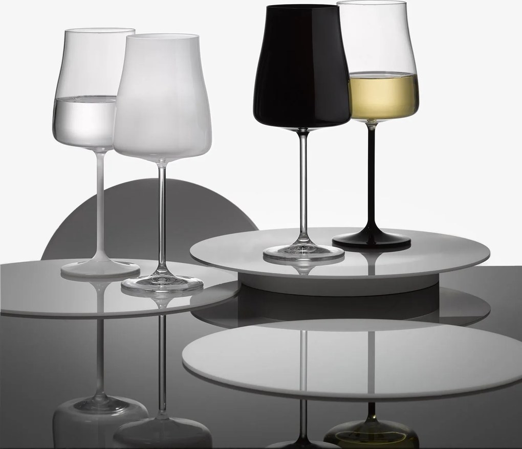 Crystalex poháre Black White stems 400 ml 2 ks