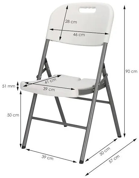 SPRINGOS Cateringová súprava, turistický stôl 240 cm so 8 stoličkami, skladacia biela súprava