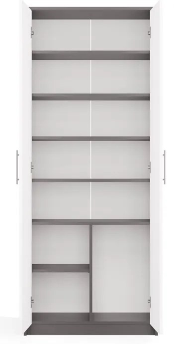 Kancelářská knihovna OLIV 2D antracit/bílá