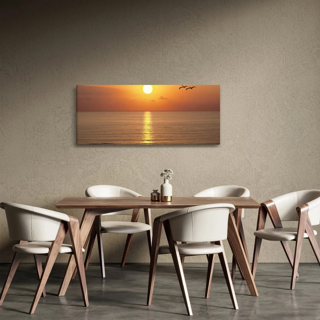 Obraz - Západ slnka nad oceánom (120x50 cm)
