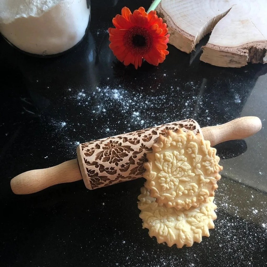 Goody Woody Embosovaný valček na cesto Damask - malý