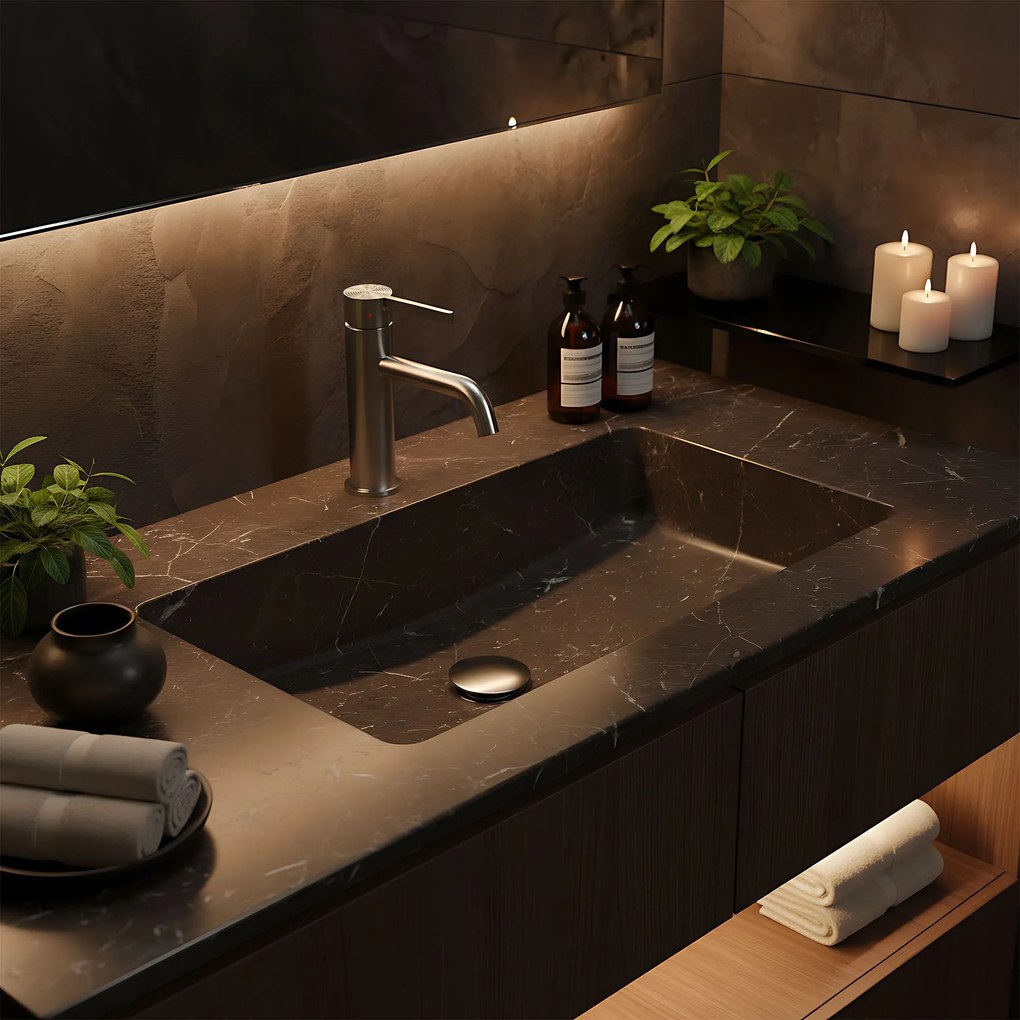 Rea Foster, umývadlová batéria h-180, brúsená oceľ, REA-B6323