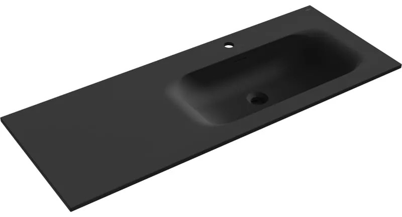 Mexen Vela, umývadlo na zapustenie 121 x 46,5 cm, pravé, čierna matná, 25231271P