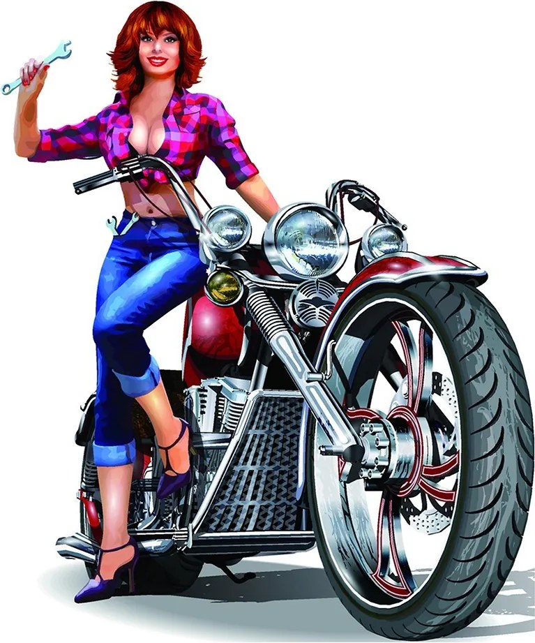 Nástenná kovová ceduľa Motorbike - 60*1*50 cm
