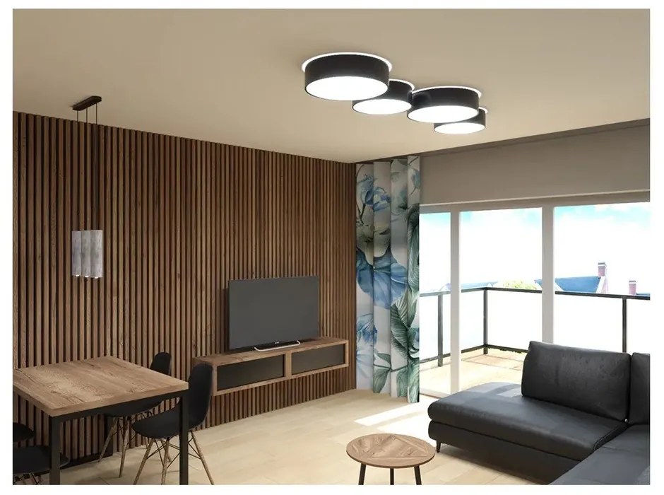 Čierne stropné svietidlo Sollux Atis Ceiling