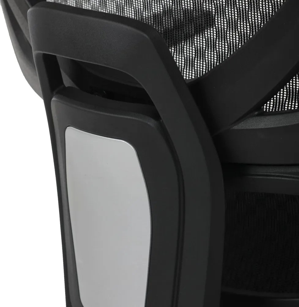 Kancelárska ergonomická stolička TRAGEL — sieťovina / látka, čierna