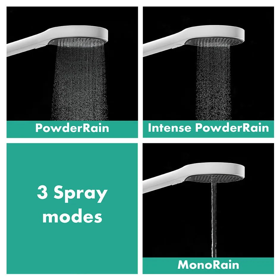 Hansgrohe Rainfinity, ručná sprchová hlavica 130 3-funkčná, čierna matná, HAN-26864670